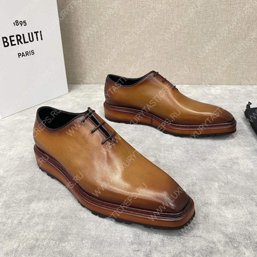 BERLUTI ALESSANDRO ALTO LEATHER OXFORD HONEY S5843