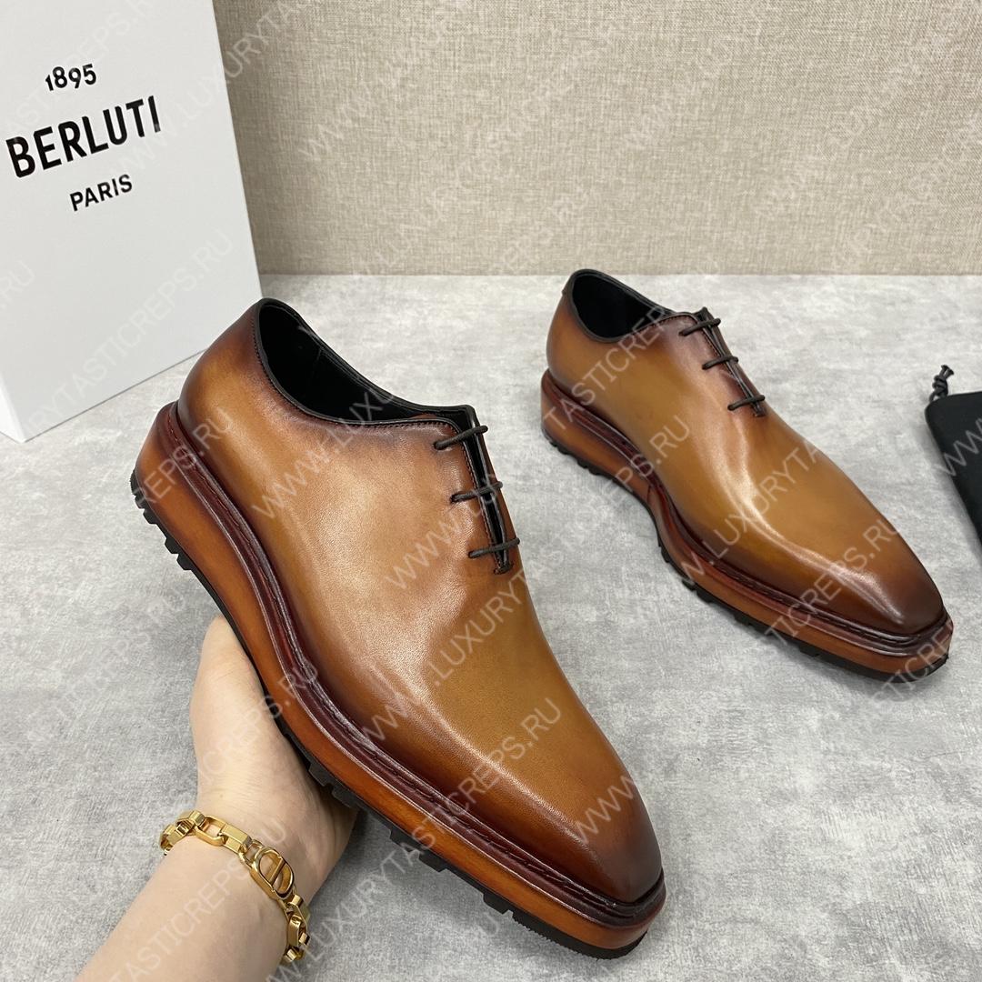 BERLUTI ALESSANDRO ALTO LEATHER OXFORD HONEY S5843