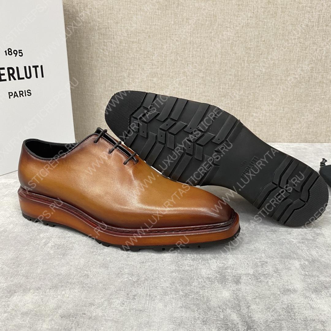 BERLUTI ALESSANDRO ALTO LEATHER OXFORD HONEY S5843