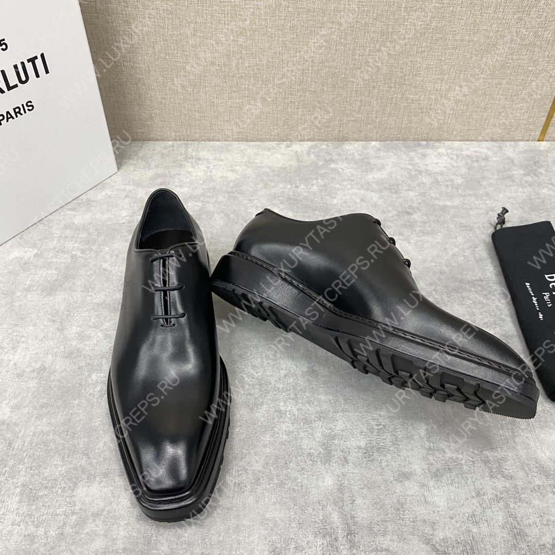 BERLUTI ALESSANDRO ALTO LEATHER OXFORD LIGHT BLACK S5843-V1