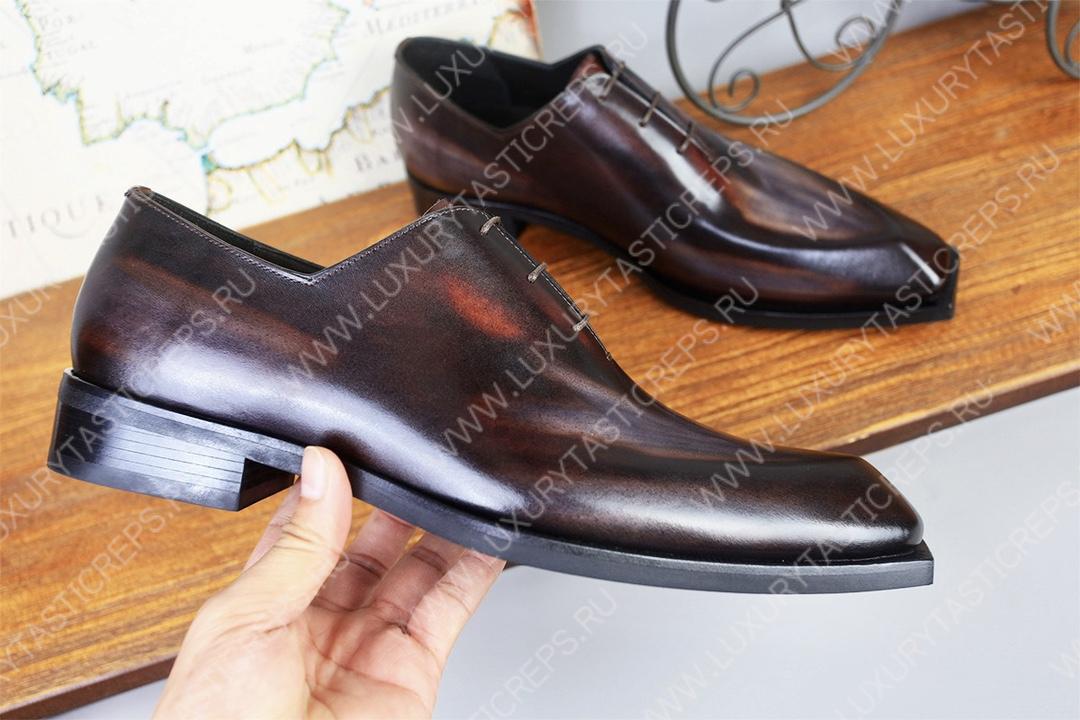 BERLUTI ALESSANDRO DEMESURE LEATHER OXFORD BROWN S6241-V3
