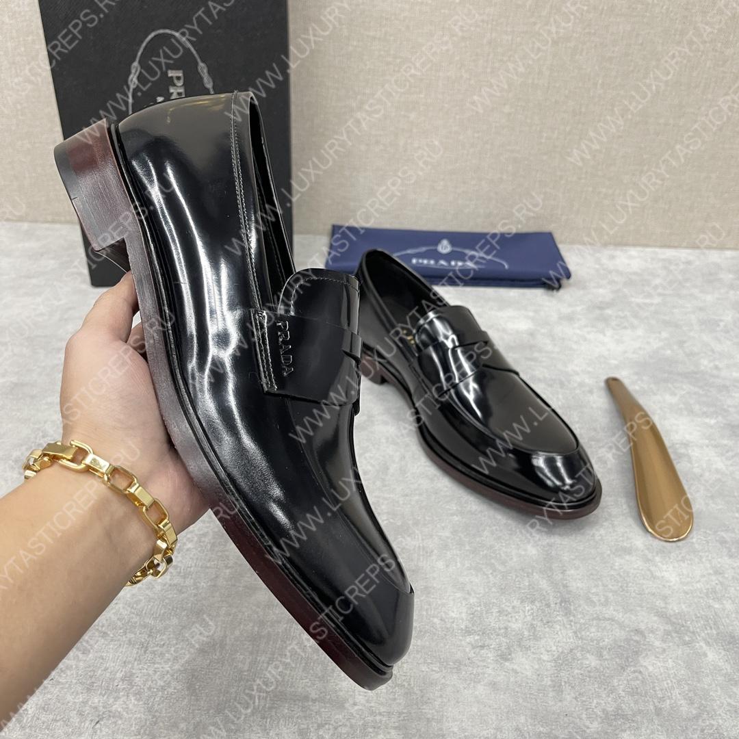 Pra*a brushed leather loafers black 2db161