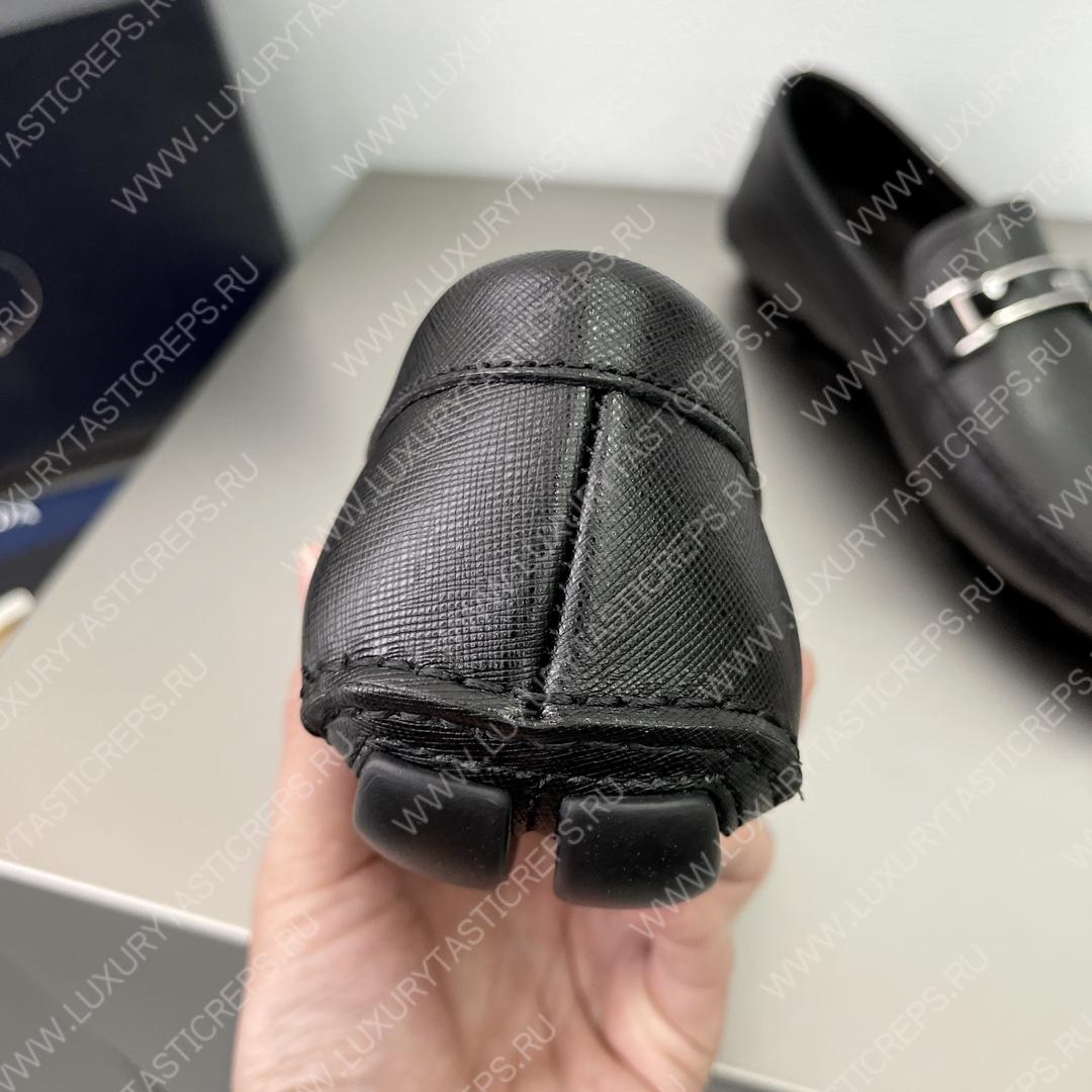 Pra*a saffiano loafers black 2db183