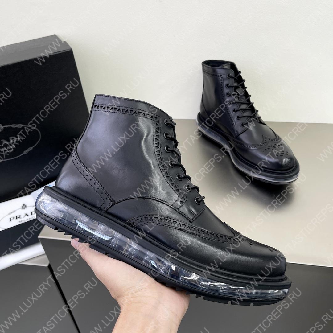 Pra*a brogue derby ankle boots black 2te127