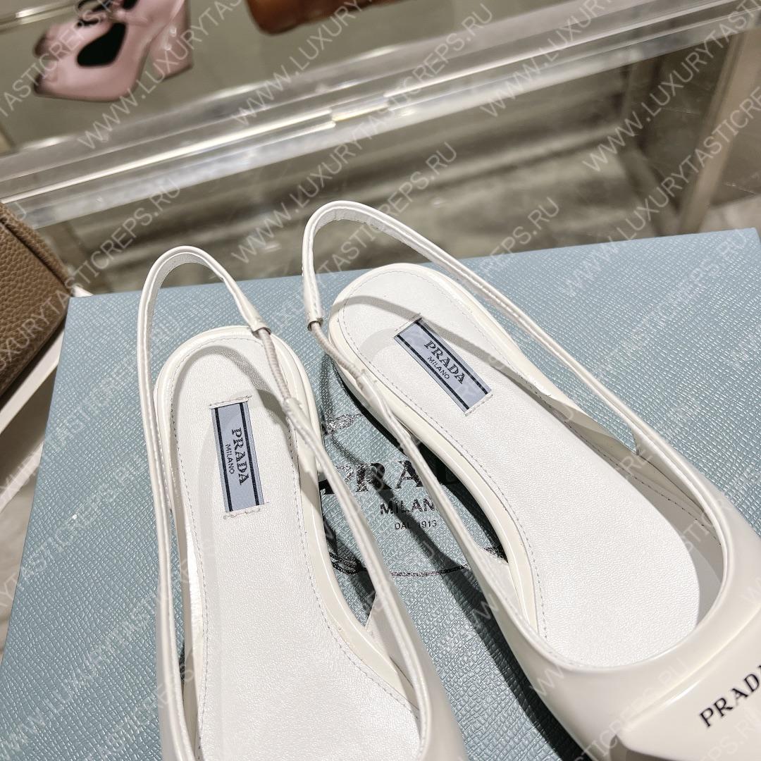 Pra*a brushed leather slingbacks white 1i565m