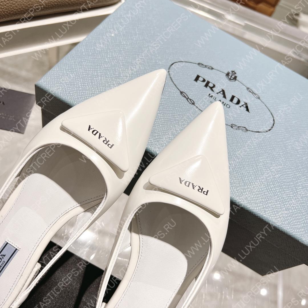 Pra*a brushed leather slingbacks white 1i565m