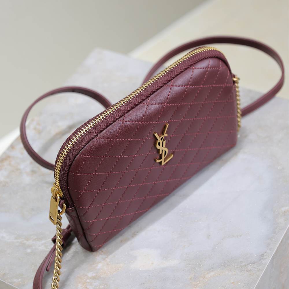 Y51 GABY ZIPPERED POUCH IN LAMBSKIN