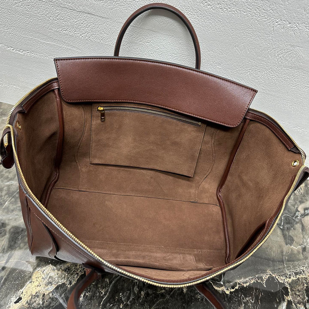 Ce1i*e MEDIUM SMILING NEW LUGGAGE IN S*pPLE SHINY LAMBSKIN(HIGH-END GRADE)
