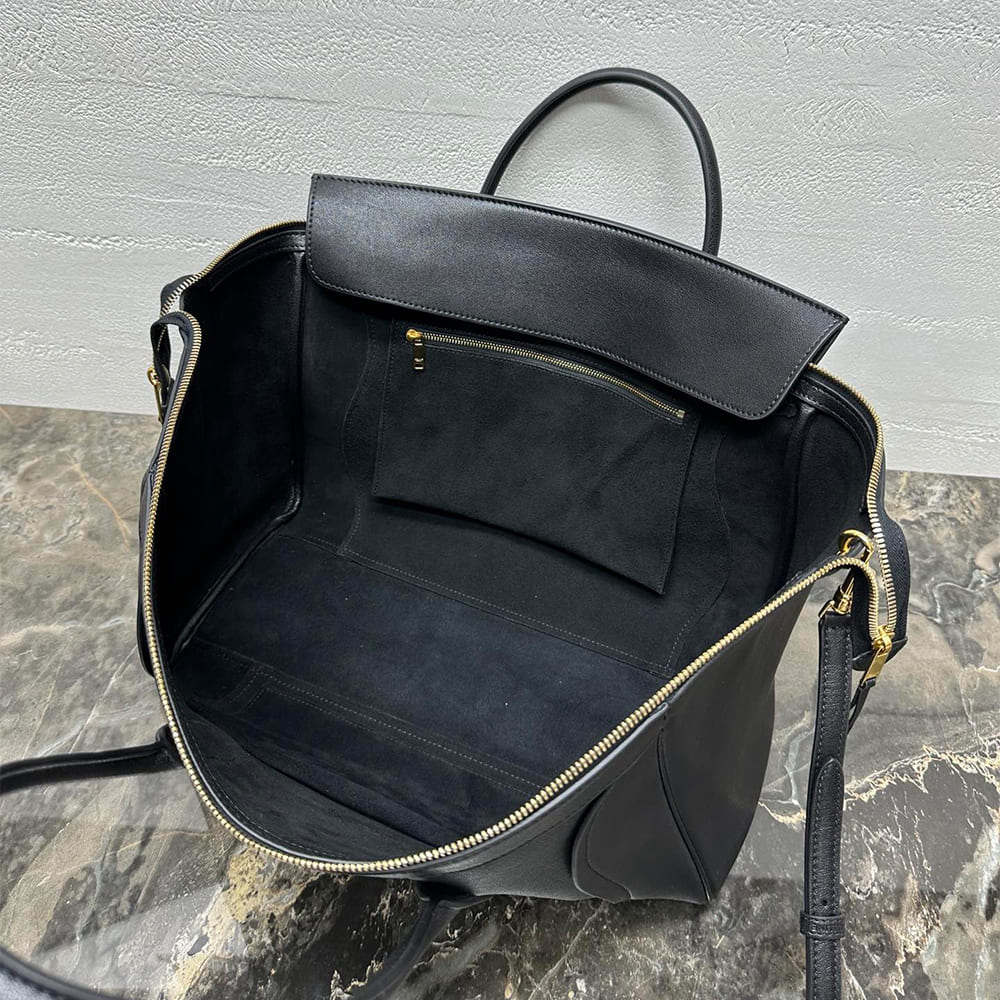 Ce1i*e MEDIUM SMILING NEW LUGGAGE IN S*pPLE SHINY LAMBSKIN(HIGH-END GRADE)