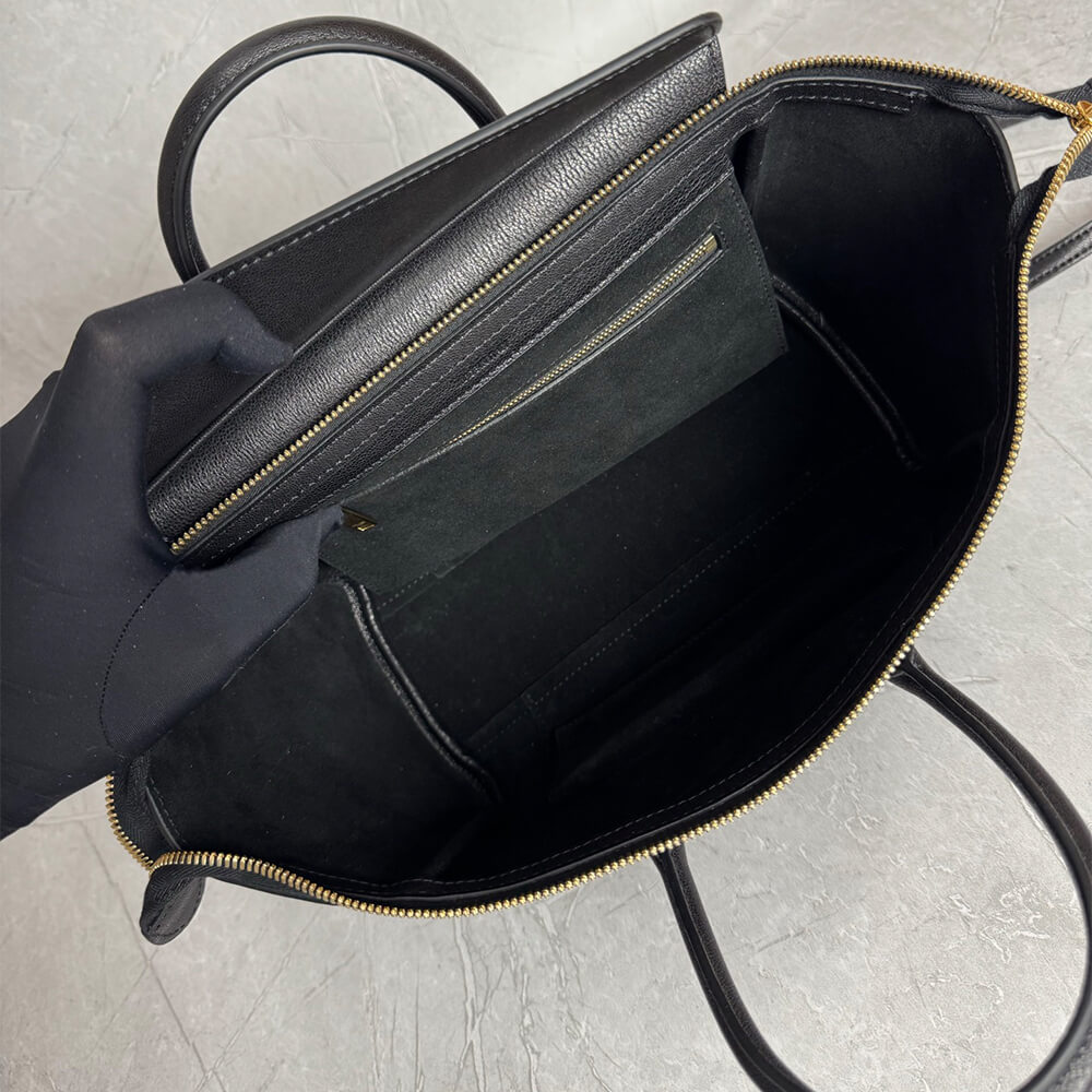 Ce1i*e SMALL NEW LUGGAGE IN S*pPLE SHINY LAMBSKIN(HIGH-END GRADE)